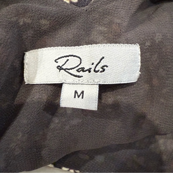 Rails Janelle Floral VNeck Tiered Mini Dress Womens Medium GrayMulti Relaxed Fit - Picture 14 of 14